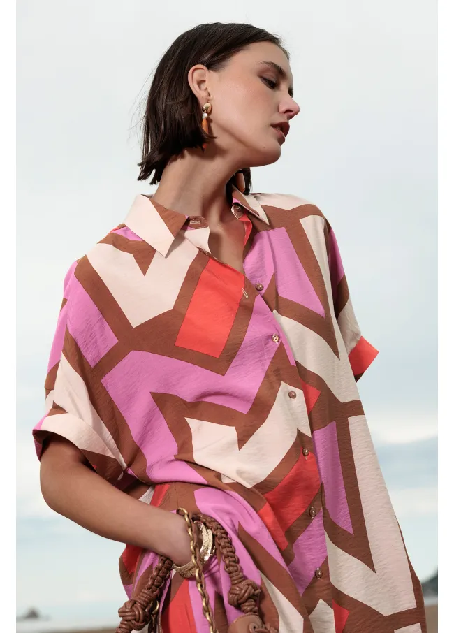 Pantalón culotte fluído estampado