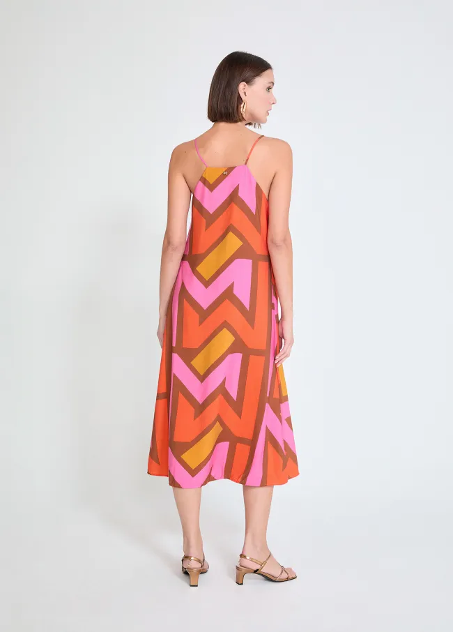 Strappy V-neck dress with M logo