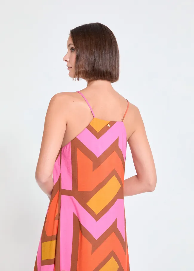 Strappy V-neck dress with M logo