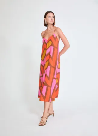 Strappy V-neck dress with M logo