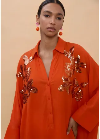 Camisa oversize con lentejuelas