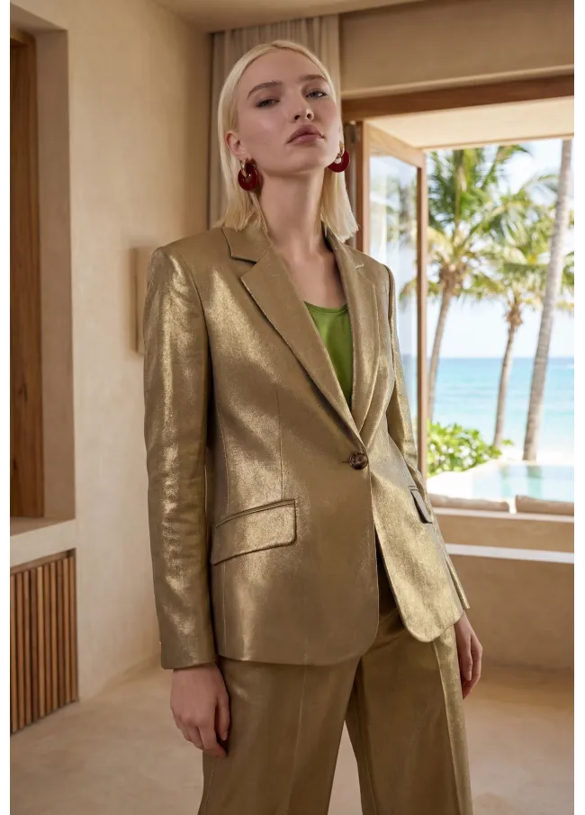 Fitted metallic blazer