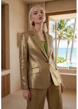 Fitted metallic blazer