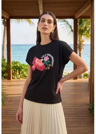Camiseta loro con plumas