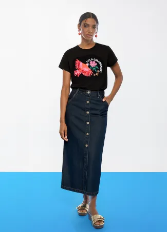 Camiseta loro con plumas