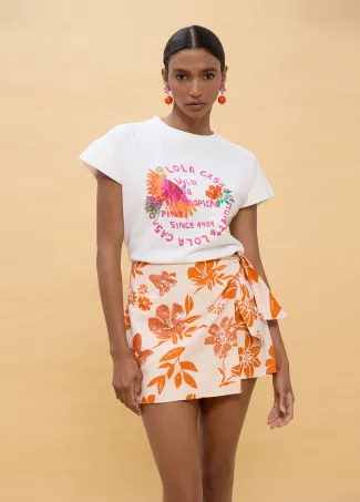 Parrot T-shirt with feathers