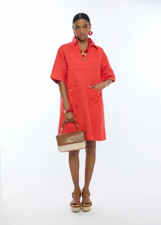 Vestido sarga logo jacquard LC