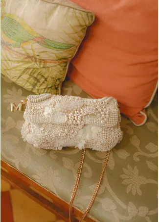 Baguette bag with matching rhinestones