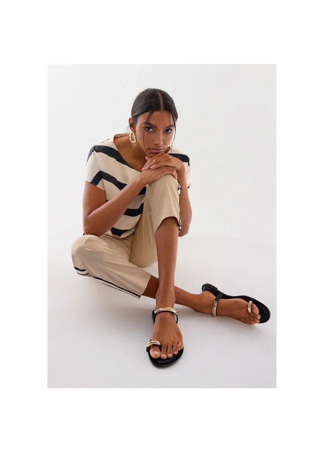 Flat grosgrain shoes with logo-printed piece