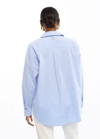 Camisa popelín rayas y flores