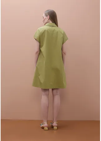 Vestido camisero corto manga corta