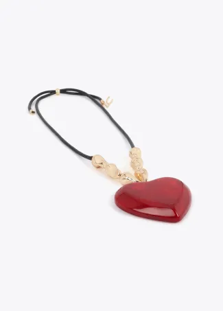Collar largo colgante corazón