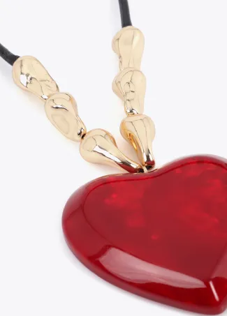Collar largo colgante corazón