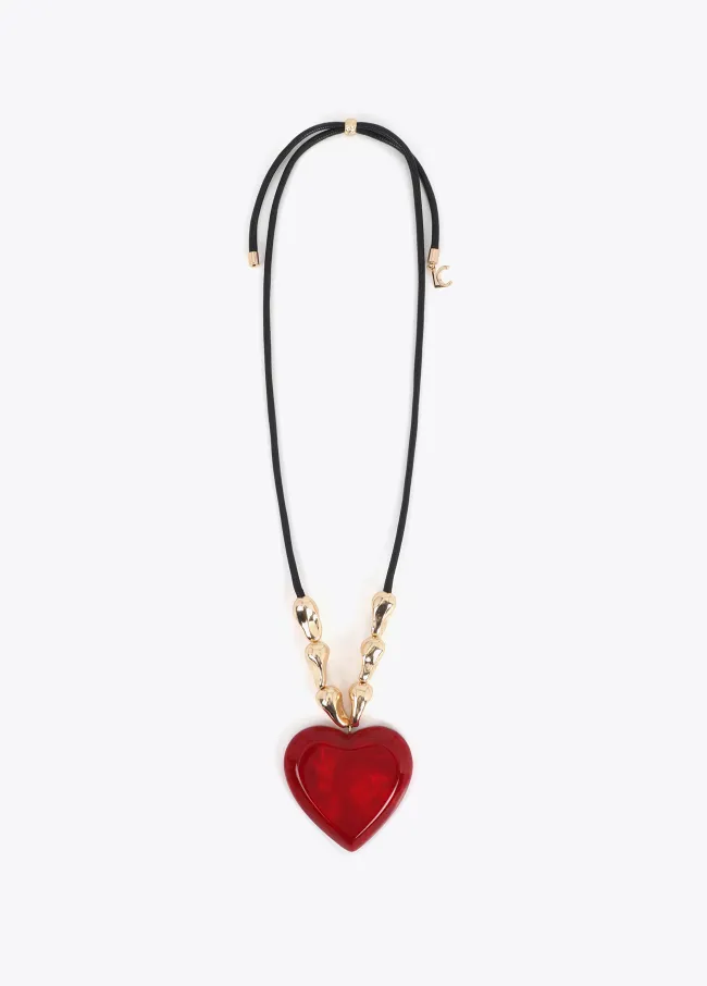 Collar largo colgante corazón