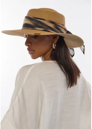 Sombrero con lazada estampada