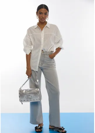 Metallic Crossbody with Rectangular Studs