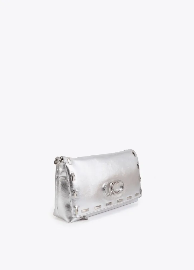 Bandolera metalizada tachas rectangulares