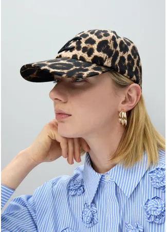 Leopard Cap with Sequin Detail