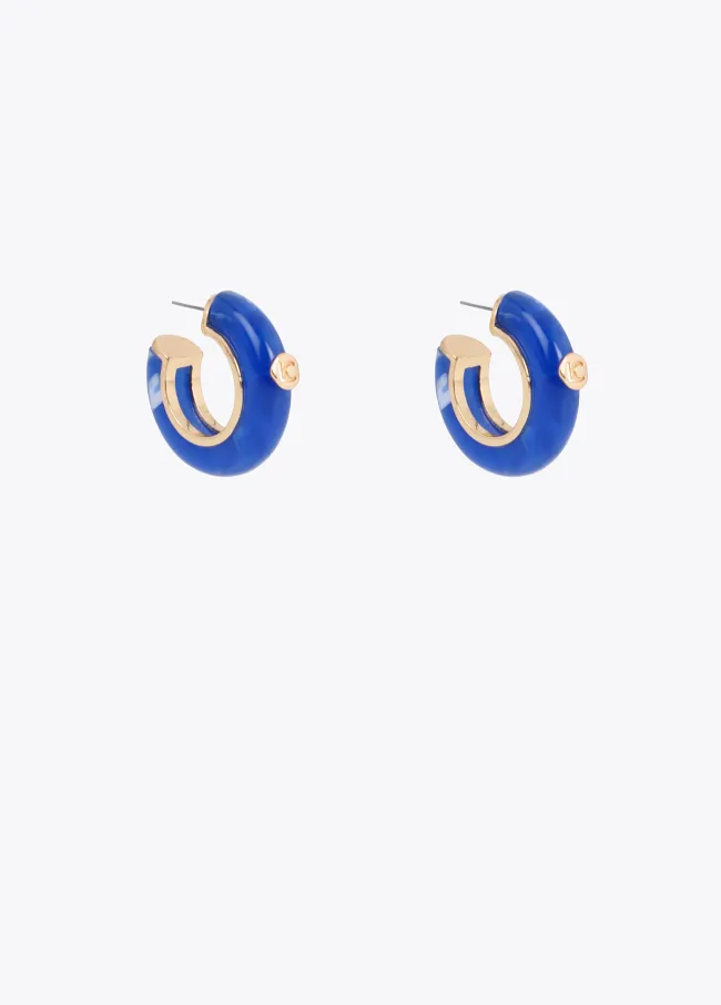 Pendientes aro en acrílico azul