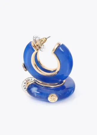 Pendientes aro en acrílico azul