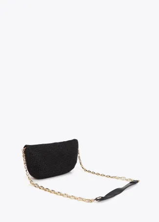 Bolso evento efecto rafia logo leopardo