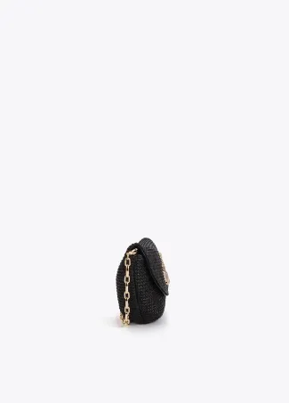 Bolso evento efecto rafia logo leopardo