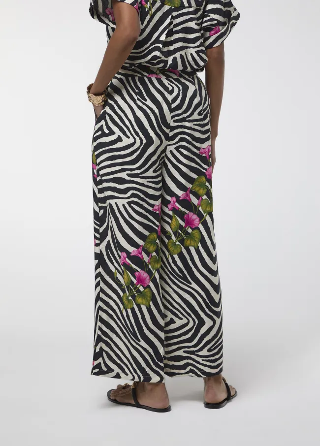 Pantalón print zebra y flor