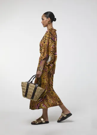 Short tiger-print kimono