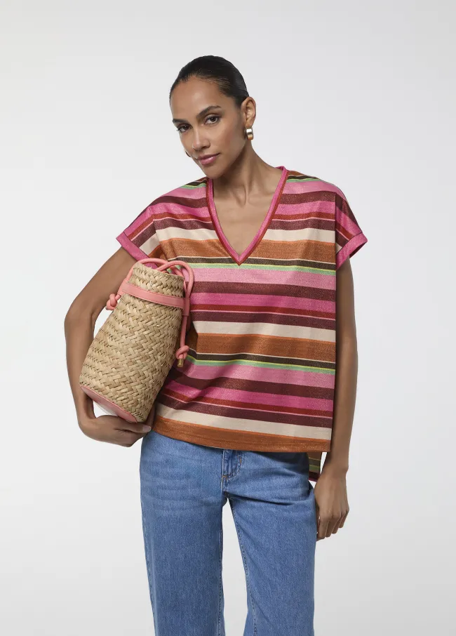 Camiseta Raya Horizontal Lurex