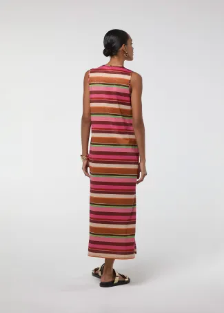 Vestido con rayas y lurex multicolor