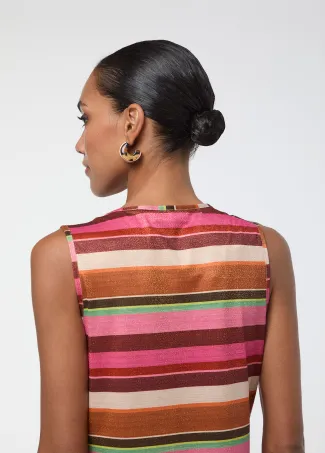 Vestido con rayas y lurex multicolor