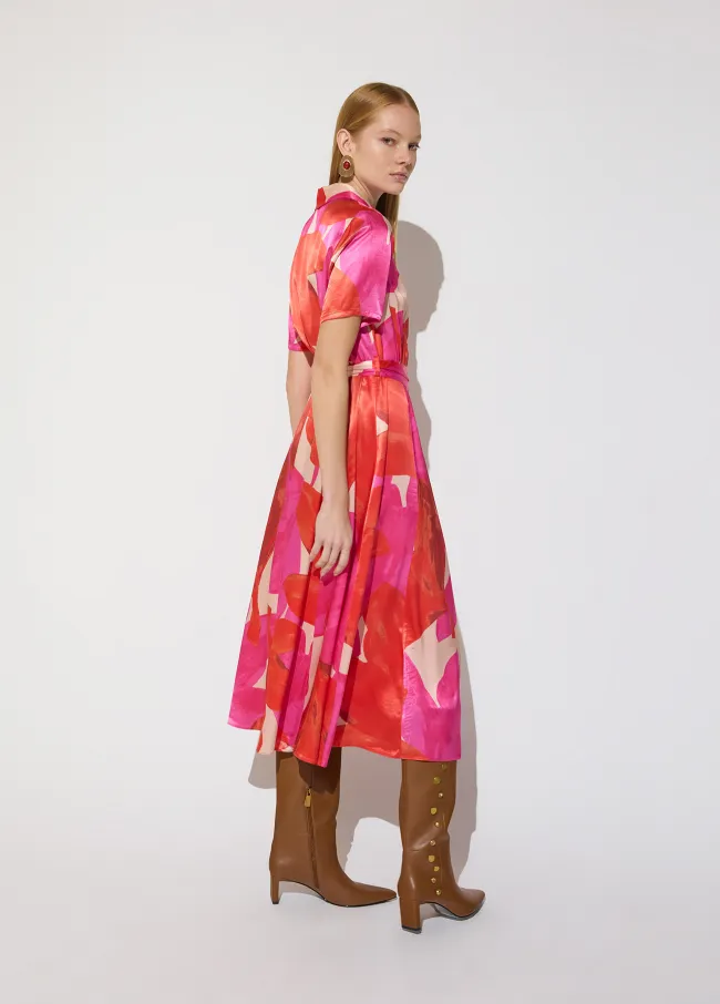 Floral print shirt dress