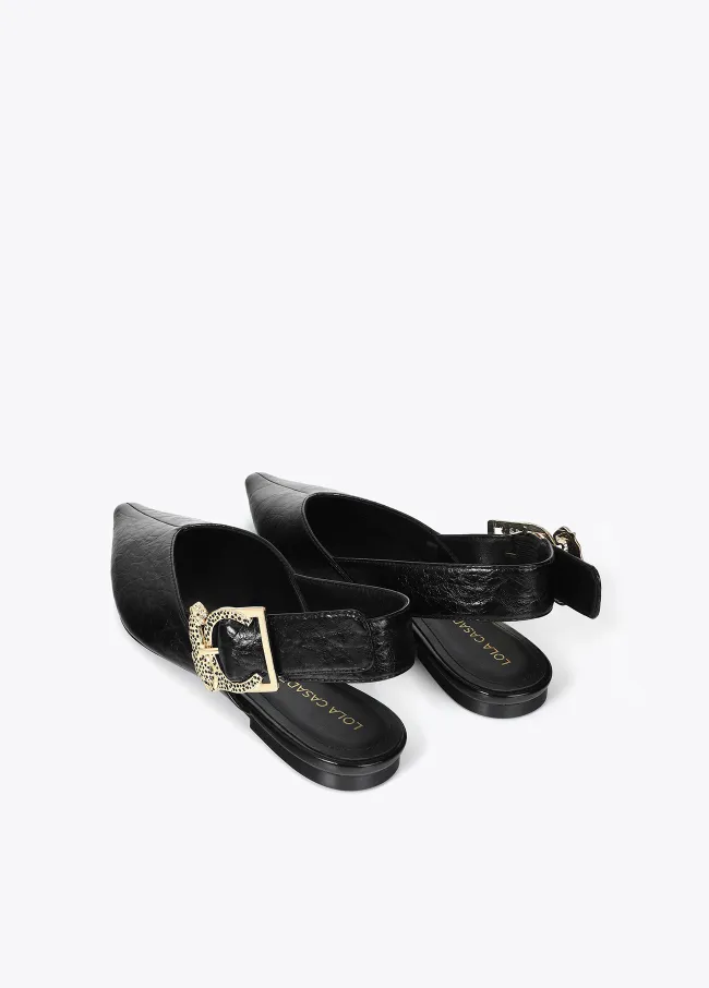 Zapato plano hebilla leopardo