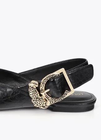 Zapato plano hebilla leopardo