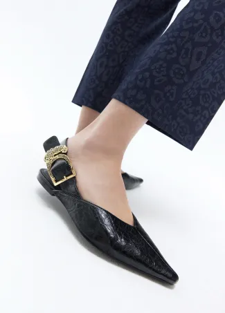 Zapato plano hebilla leopardo