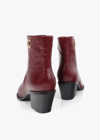 LC textured leopard leather effect ankle boots