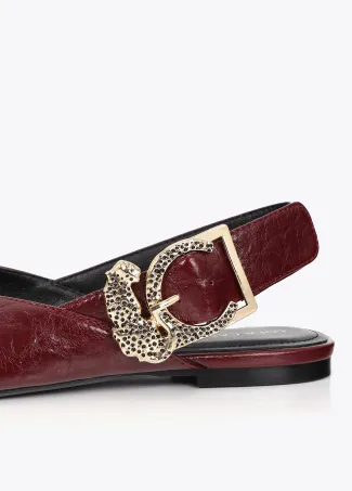 Zapato plano hebilla leopardo