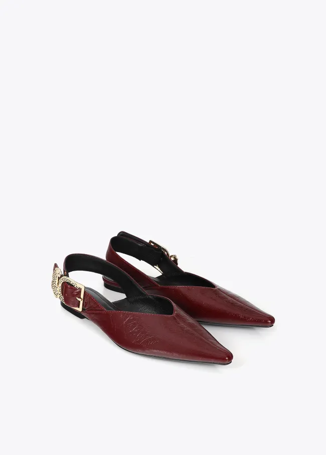 Zapato plano hebilla leopardo