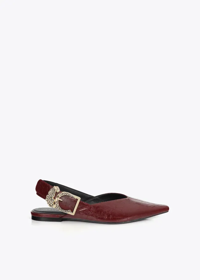 Zapato plano hebilla leopardo