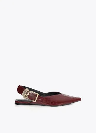 Zapato plano hebilla leopardo